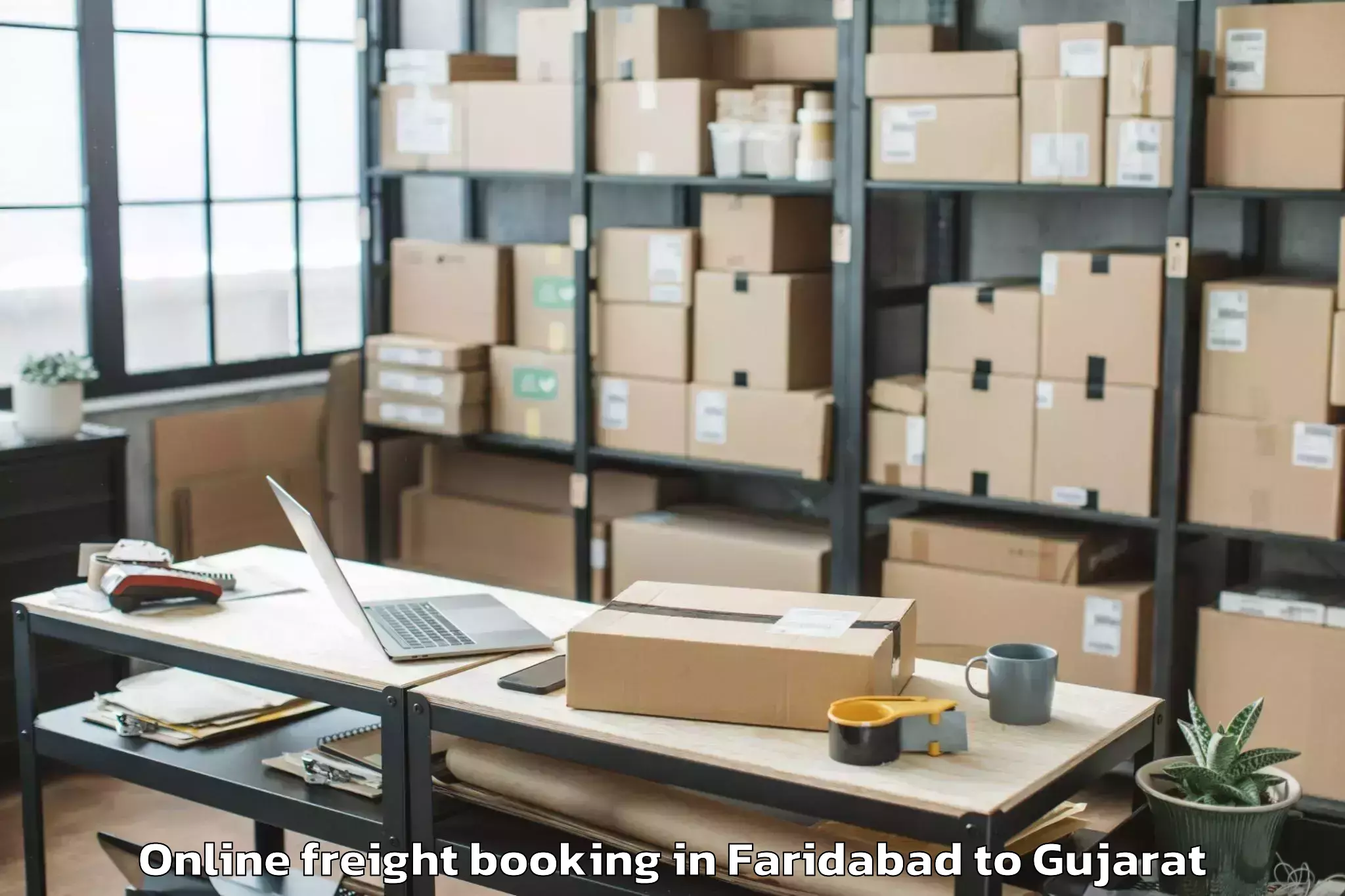 Get Faridabad to Crystal Mall Rajkot Online Freight Booking